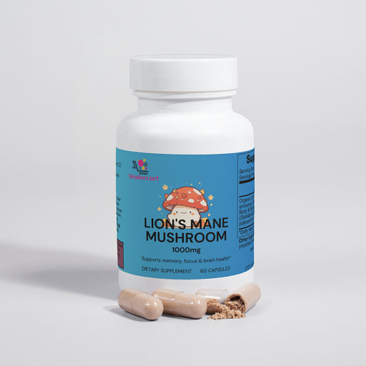 Organic Lion’s Mane Capsules – Vegan Brain & Focus Support Nootropic